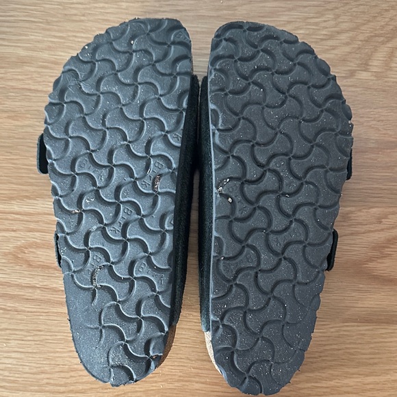 Birkenstock Size 37 Black Suede Arizona Double Strap Sandals - Picture 5 of 5